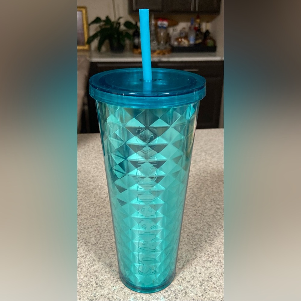 Starbucks 2015 Diamond Foil Turquoise Teal Tumbler